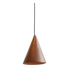 LEP-L 1-Light Long Pendant, Satin Brass Kit, Brown Shade, 2700k