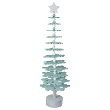 23" Blue Snowflake Cutout Christmas Tree With a Star Table Top Decor