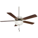 Minka Aire - Minka Aire F448L-BS/DW Contractor II Uni-Pack - 52" Ceiling Fan with Light Kit - 1593.8  92  15000 HoContractor II Uni-Pa Brushed Steel/Dark W *UL Approved: YES Energy Star Qualified: n/a ADA Certified: n/a  *Number of Lights: Lamp: 2-*Wattage:10w A-19 LED bulb(s) *Bulb Included:Yes *Bulb Type:A-19 LED *Finish Type:Brushed Steel/Dark Walnut