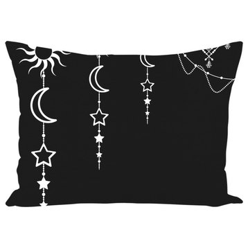 Bohemian Hanging Sun Moon Stars Throw Pillow, 18x18, With Insert