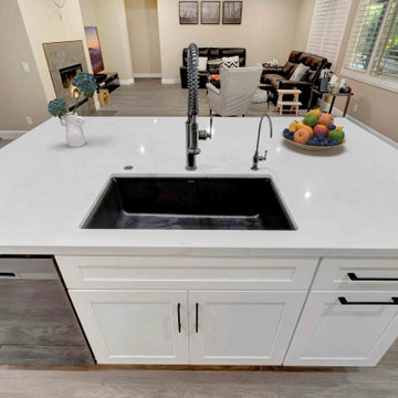Bright & Bold: Transitional Kitchen Remodel with Sleek Island in Corona