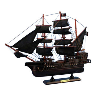 Wooden Blackbeard's Queen Anne's Revenge Pirate Ship in A Glass Bottle 7