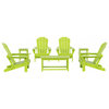 WestinTrends 7PC Outdoor Patio Adirondack Chair & Coffee Table Conversation Set, Lime