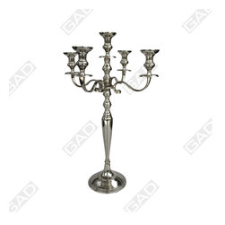 SILVER PILLAR CANDLE STAND - Candle Holders & Candelabra