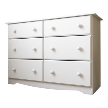 100% Solid Wood Double Dresser, White