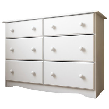 100% Solid Wood Double Dresser, White