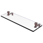 Allied Brass - Foxtrot 16" Glass Vanity Shelf with Beveled Edges, Antique Copper - Add space and organization to your bathroom with this simple, contemporary style glass shelf. Featuring tempered, beveled-edged glass and solid brass hardware this shelf is crafted for durability, strength and style. One of the many coordinating accessories in the Allied Brass Foxtrot Collection, this subtle glass shelf is the perfect complement to your bathroom decor.