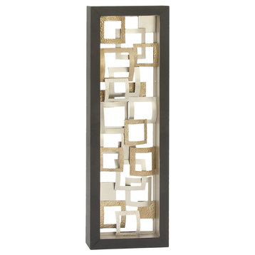 Gold Contemporary Abstract Metal Wall Decor, 48 x 16