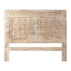 Print Block Whitewash Queen Headboard - Headboards
