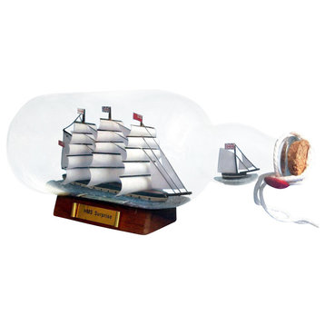 HMS Surprise Ship in a Bottle, Wooden Ship in a Bottle, Ready To Display, 11"