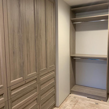 Light Brown Wooden Custom Closet: A Functional and Stylish Storage Solution