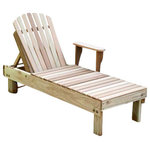 Fifthroom - Red Cedar Keystone Chaise Lounge - If you love a good Chaise Lounge scene, try catching up to this Lounge. A.K.A. "Thin Slats, it's described as being made from Red Cedar and having an adjustable back and a curved seat. Another outstanding physical characteristic that makes this bandit easy to identify is that it has only one arm. Suspect has been known to hold up knees, and it frequently moves from place to place on built-in wheels. If you spot it, approach with enthusiasm, assume the position, and kop some keen komfort!