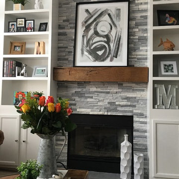 Built In Bookshelves and Fireplace