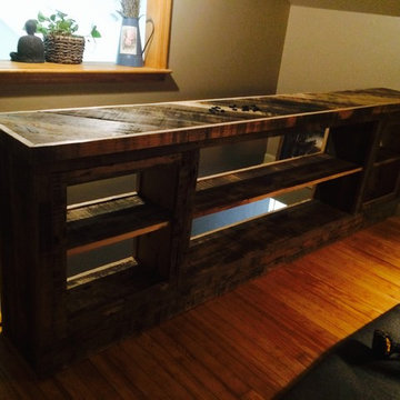 Custom reclaimed wood bookcase