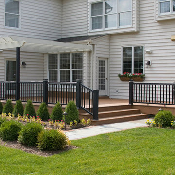Timber Tech Deck wiht Intex Pergola and Bluestone Patio