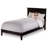 AFI Nantucket Twin XL Solid Wood Platform Bed with USB Charger in Espresso