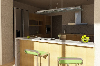 Example of a trendy kitchen design in Los Angeles