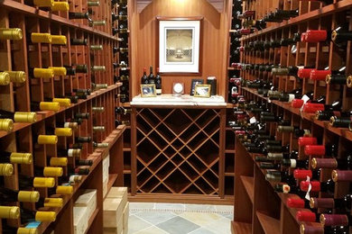 Design ideas for a country wine cellar in New York.