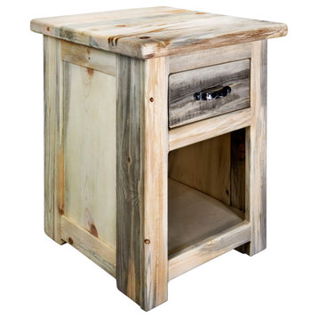 Big Sky Collection Rugged Sawn One Drawer Nightstand, Natural, 30"H