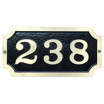 Address Plaque Solid Brass William House Sign, Bold Font