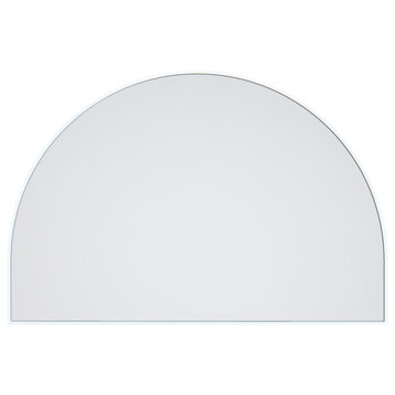 48" W X 32" H Arch Shape Stainless Steel Framed Mirror, White
