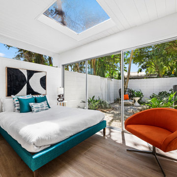 Mid-Century Bedroom With Skylight & Garden Views — Lido Shores Sarasota