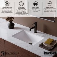 Karran 1-Handle 1-Hole Bathroom Faucet With Pop-up Drain, Matte Black