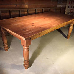 84"L Old Pine Tavern Leg Table - Dining Tables