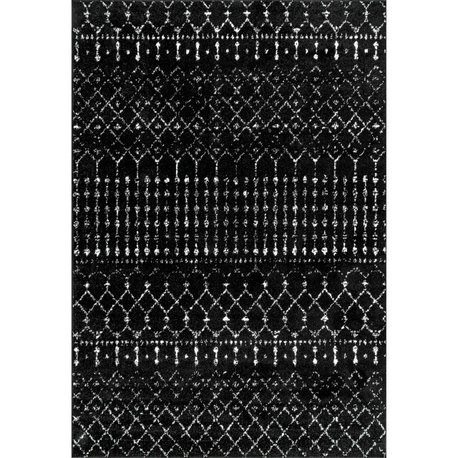 Nuloom Moroccan Blythe Contemporary Area Rug, Black and White 5'x7'5"