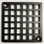 Designer Drains - Square Shower Drain |  Geometric Squares No. 7 | Made to fit Kerdi Schluter, Matte Black - Square Shower Drain | Grate Replacement made to fit Schluter-Kerdi | Geometric Squares No.7 Design by Designer Drains.  Measures - 3.6 Inches x 3.6 Inches Square with 4-1/4 Inches Center to Center Fastening Holes. Matte Black.  Matching Screws Included.
