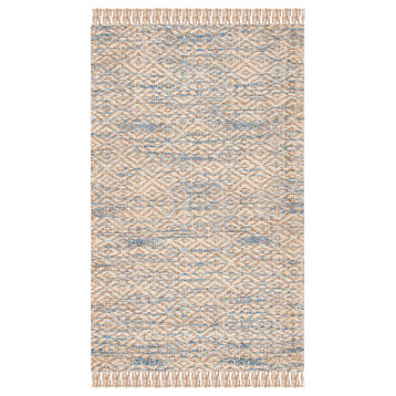 Safavieh Vintage Leather Collection NF822A Rug, Natural/Blue, 5' X 8'