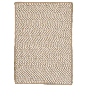 Outdoor Houndstooth Tweed Rug, Cuban Sand, 10' square