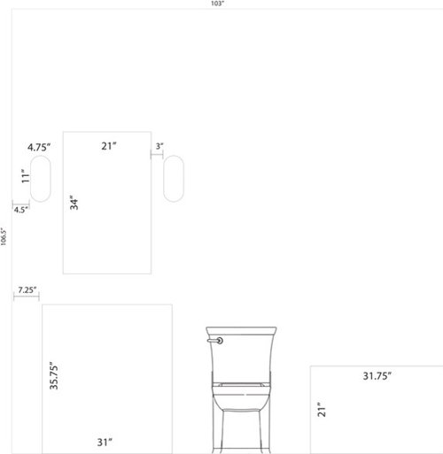 Need help on bathroom vanity, sconces, mirror placement and size