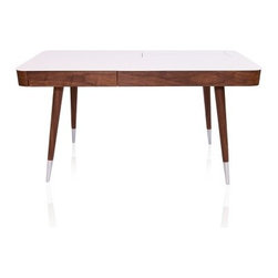 Linea Mid Century Modern Office Desk Walnut - Products