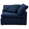 Sunset Trading Puff 3-Piece L-Shaped Fabric Slipcover Sectional in Navy