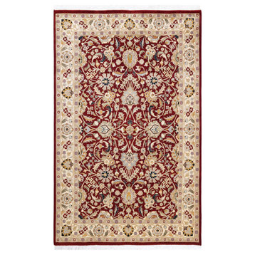 Mogul, One-of-a-Kind Hand-Knotted Area Rug Red, 4'1"x6'4"