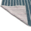 Hand Woven Blue & White Directional Striped Wool Rug by Tufty Home, Turquoise / Beige, 2x3