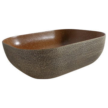 Dowell Ceramic Oval Vessel Sink, Golden Sand