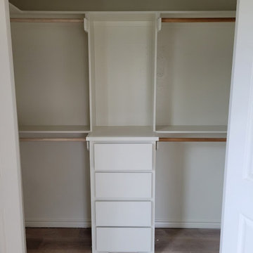 Custom Reach-In Closet Built-In with Center Drawer Tower