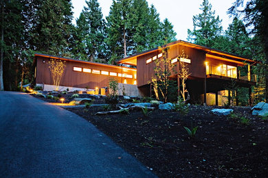 Example of a minimalist exterior home design in Seattle