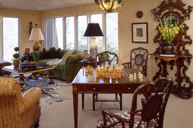 Inspiration for a transitional family room remodel in Orlando