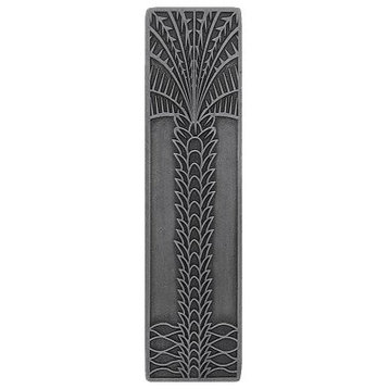Royal Palm Pull Antique Brass Vertical, Antique Pewter