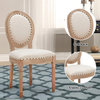 Fabric Dining Room Chairs 2 PCS, French Chairs with Round Back