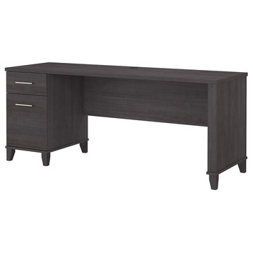 Scranton & Co 72" Transitional Engineered Wood Office Desk with Drawers in Gray