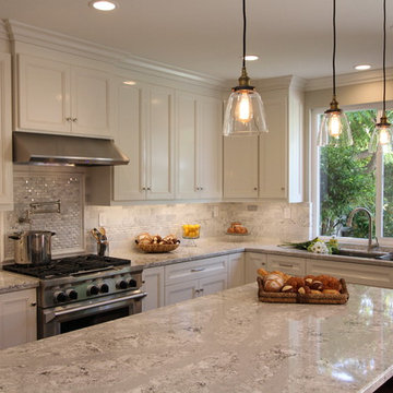 Irvine: White Kitchen with Built-in Desk