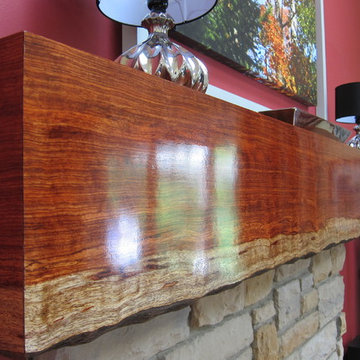 Custom live edge mantel