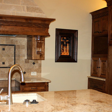 Kitchen Window into the Custom Wine Cellar Dallas Texas