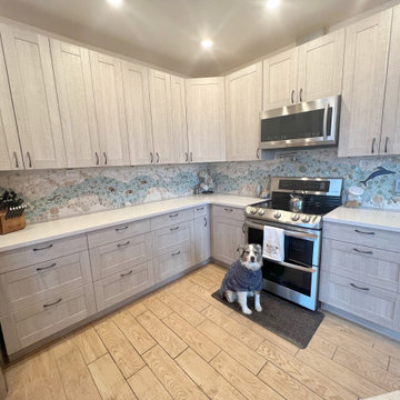 Bright Nautical Modern Kitchen Backsplash