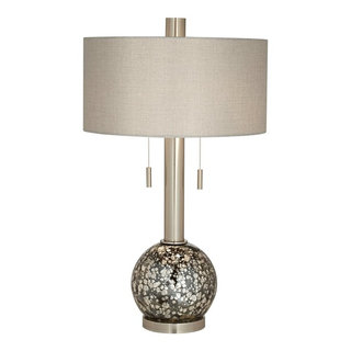 Pacific Coast Empress Dimpled Glass Ball Table Lamp, Brushed