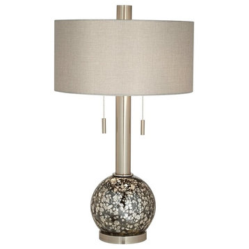 Pacific Coast Empress Dimpled Glass Ball Table Lamp, Brushed Nickel